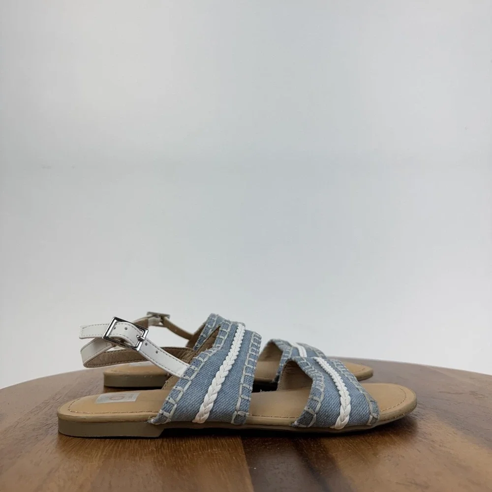 New Big Kids Girls Dolce Vita Clovar Blue‎ Denim Ankle Strap Sandals Size 4 Y